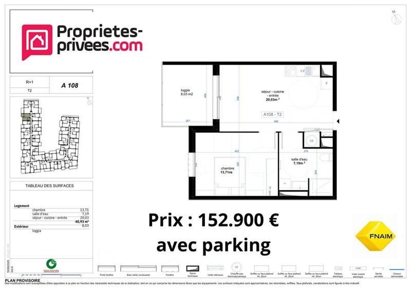 Appartement - 40 m² - 2 pièces