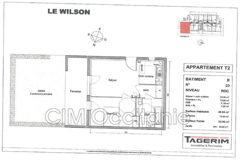 Appartement - 41 m² - 2 pièces