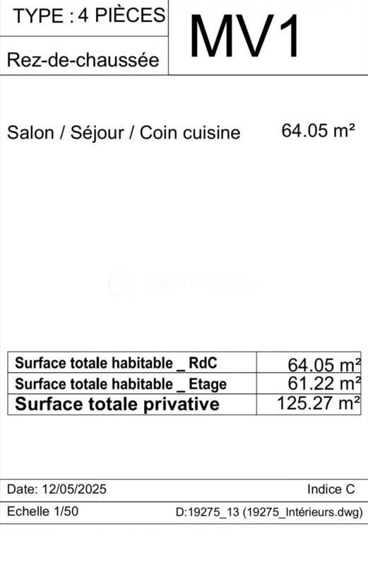 Maison - 125 m² - 4 pièces