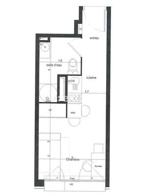 Appartement - 19 m² - 1 pièce