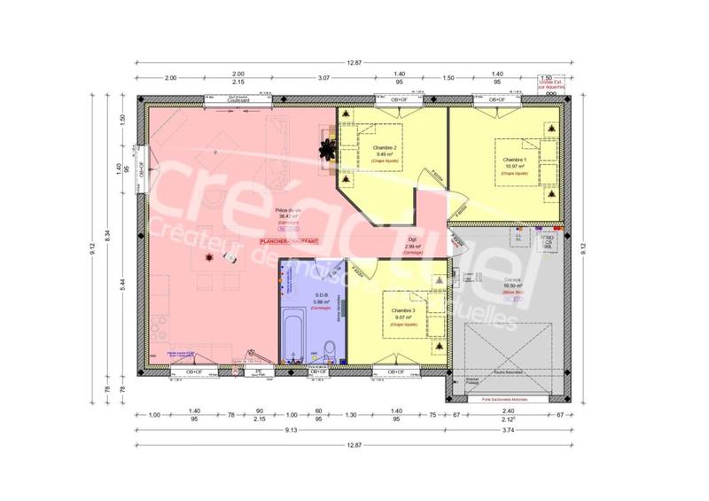 Maison - 77 m² - 4 pièces
