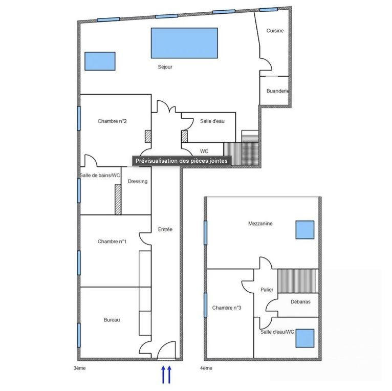 Duplex - 179 m² - 6 pièces