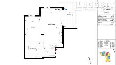 Appartement - 44 m² - 2 pièces