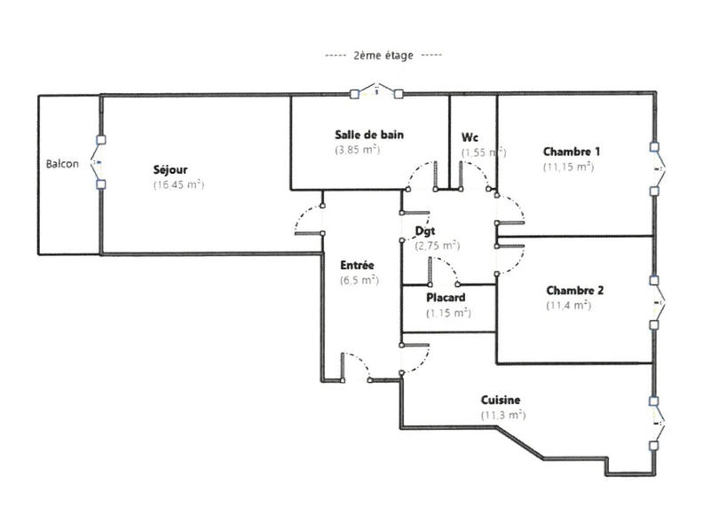 Appartement - 66 m² - 3 pièces