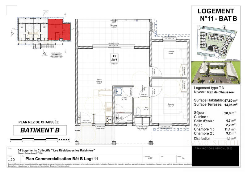 Appartement - 41 m² - 2 pièces