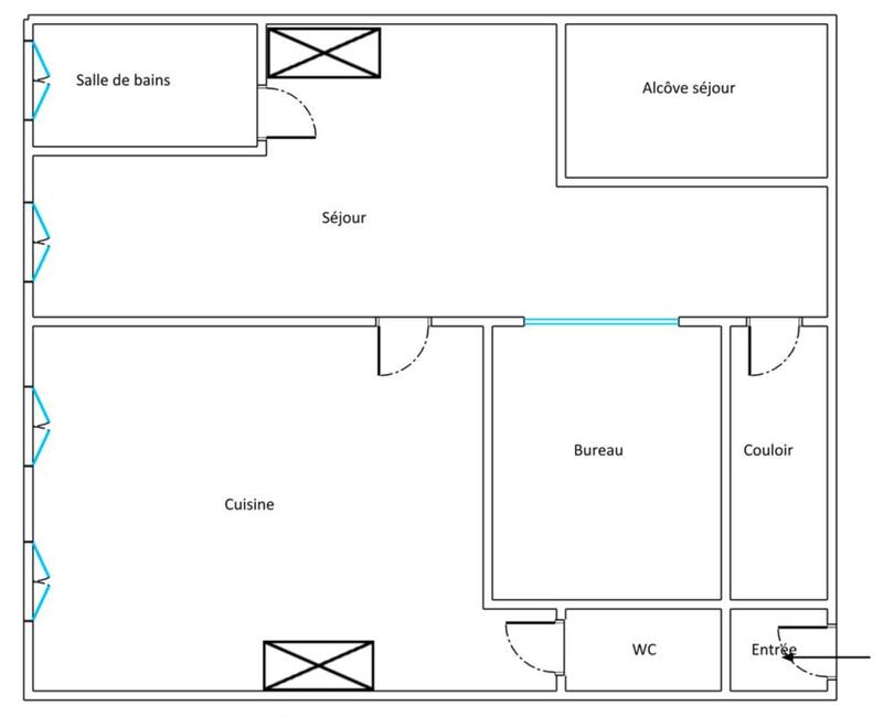 Appartement - 61 m² - 2 pièces