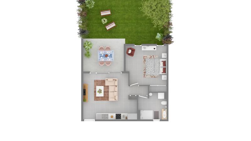 Appartement - 45 m² - 2 pièces