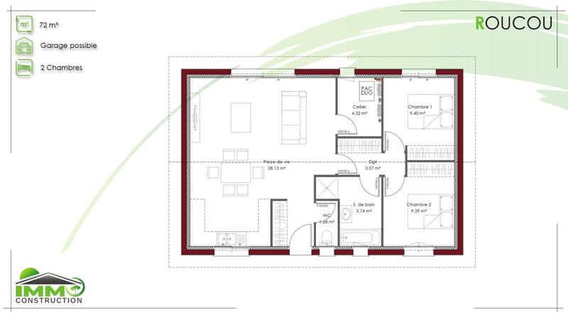 Maison - 90 m² - 4 pièces