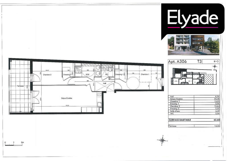 Appartement - 66 m² - 3 pièces