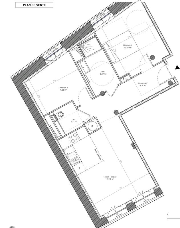 Appartement - 60 m² - 3 pièces