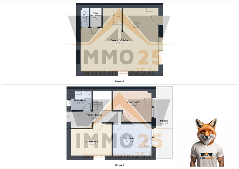 Duplex - 111 m² - 4 pièces