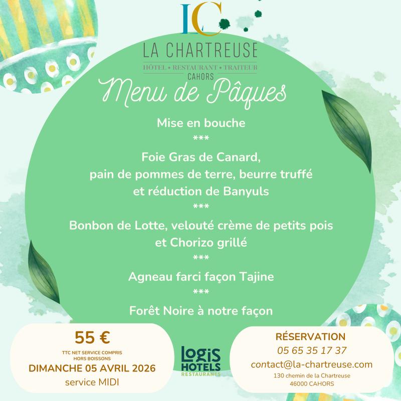 Menu de Pâques à la Chartreuse