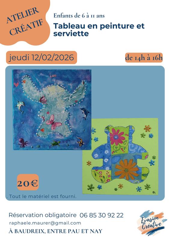 Atelier créatif "Tableau avec ta figurine préférée en serviette"