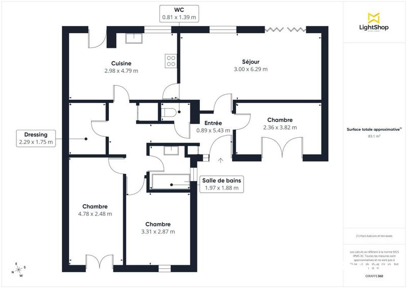 Appartement - 83 m² - 4 pièces
