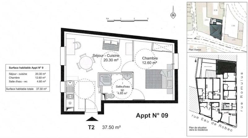 Appartement - 37 m² - 2 pièces
