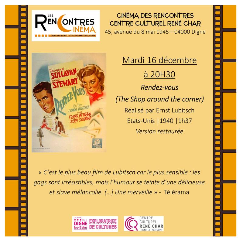 Ciné-mardi : &quot;Rendez-vous&quot; (The Shop around the corner)