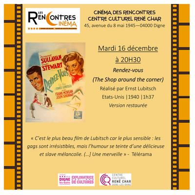 Ciné-mardi : &quot;Rendez-vous&quot; (The Shop around the corner)