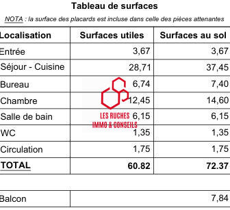 Appartement - 61 m² - 2 pièces