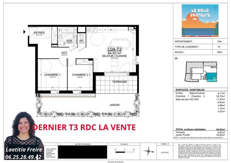 Appartement - 63 m² - 3 pièces