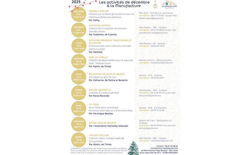 Ateliers Manufacture Pays Basque - Aquarelle : bougie de Noël