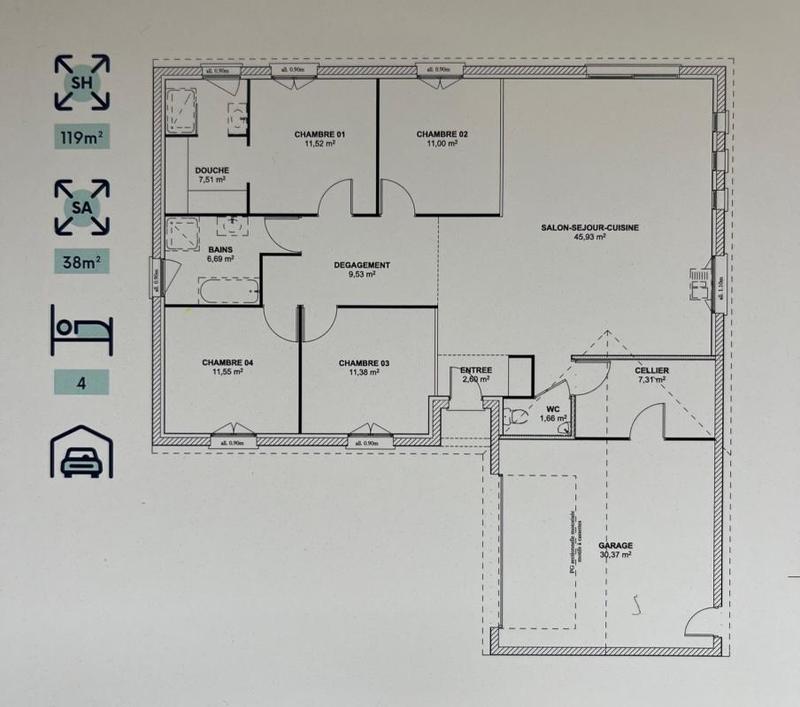 Maison - 118 m² - 6 pièces