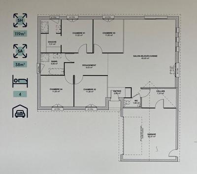 Maison - 118 m² - 6 pièces