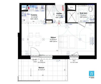 Appartement - 37 m² - 1 pièce