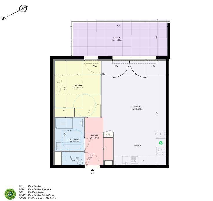 Appartement - 53 m² - 2 pièces