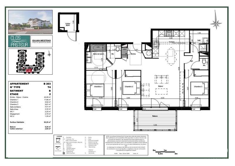 Appartement - 90 m² - 4 pièces