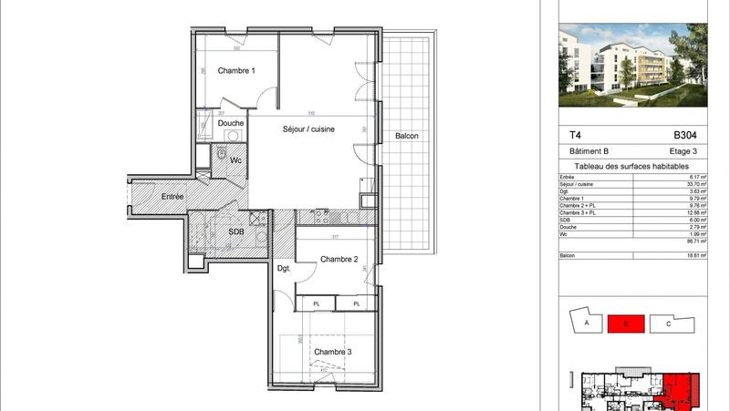 Appartement - 87 m² - 4 pièces