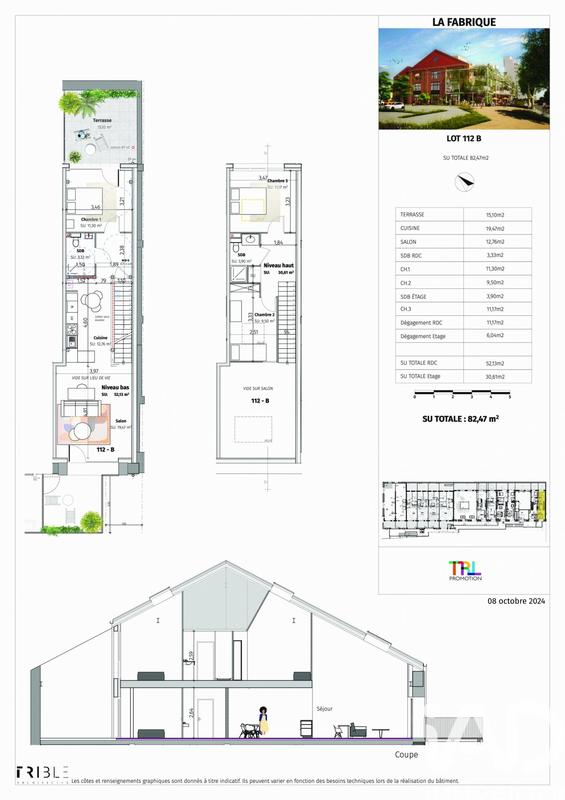Duplex - 82 m² - 4 pièces
