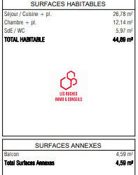 Appartement - 45 m² - 2 pièces