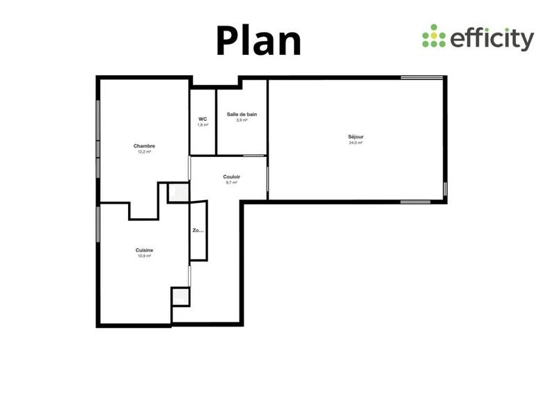 Appartement - 59 m² - 2 pièces