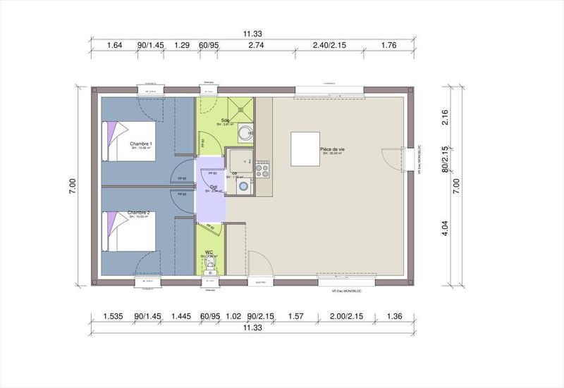 Maison - 65 m² - 3 pièces