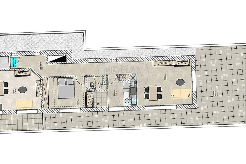 Appartement - 60 m² - 2 pièces