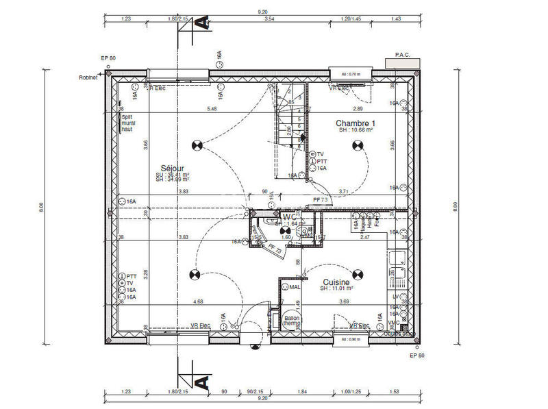 Maison - 92 m² - 5 pièces