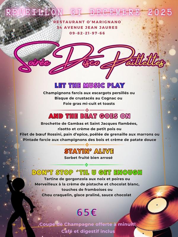 Soirée de la Saint-Sylvestre au restaurant O'Marignano