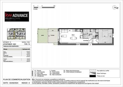 Appartement - 43 m² - 2 pièces