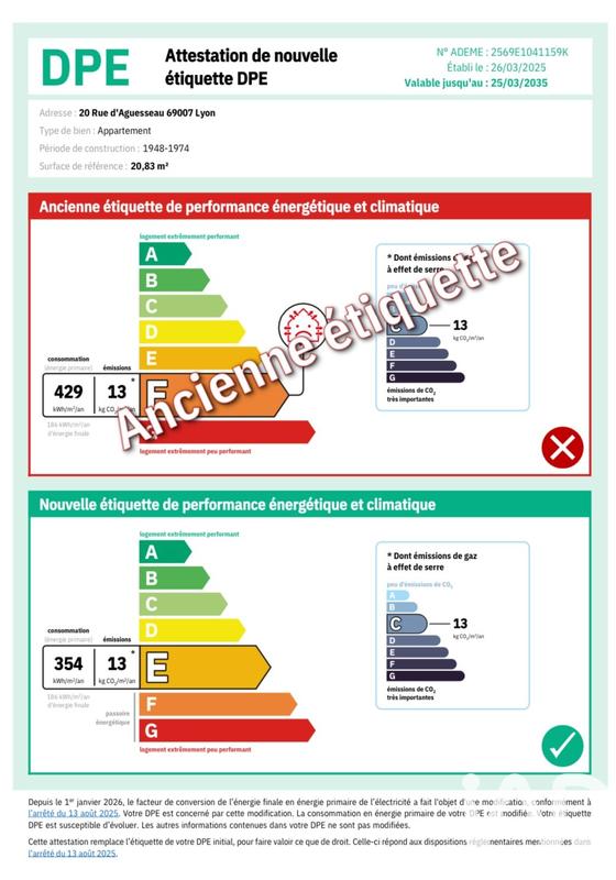 Appartement - 21 m² - 1 pièce