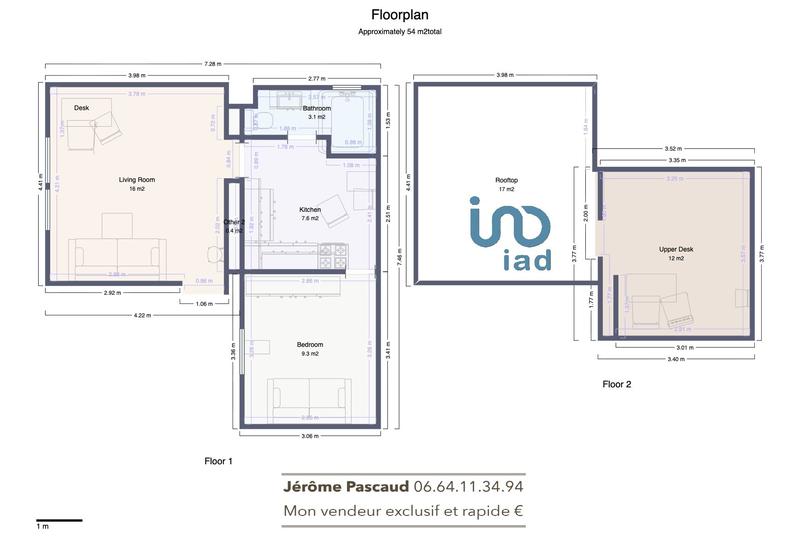 Duplex - 41 m² - 3 pièces