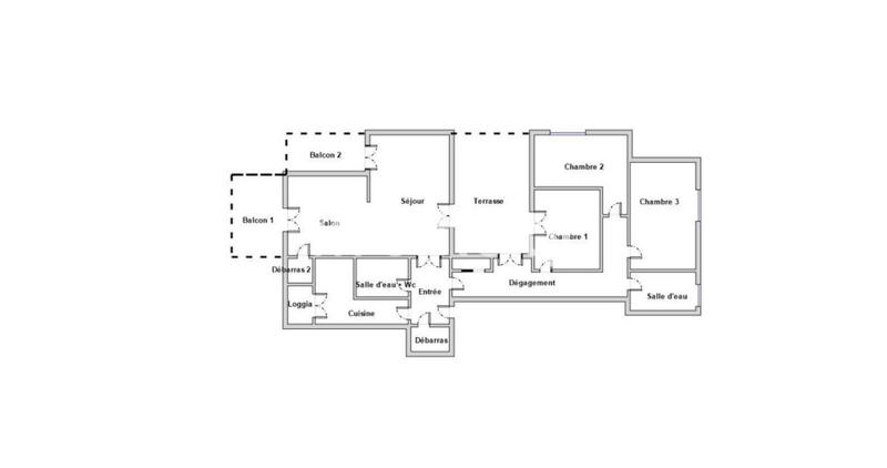 Appartement - 100 m² - 3 pièces