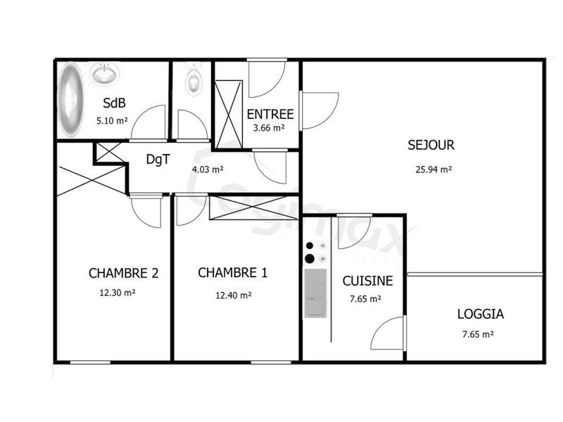 Appartement - 73 m² - 3 pièces