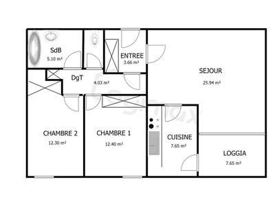 Appartement - 73 m² - 3 pièces