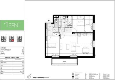 Appartement - 62 m² - 3 pièces