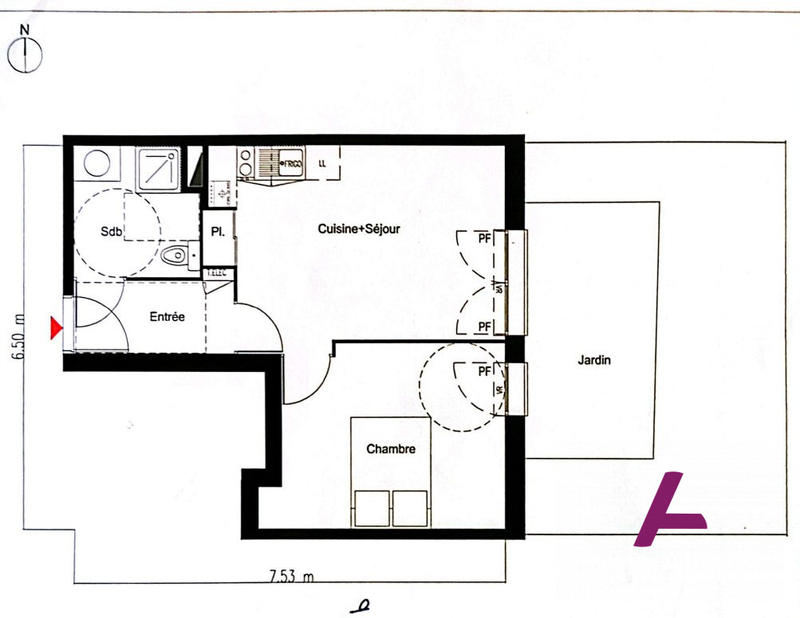 Appartement - 37 m² - 2 pièces