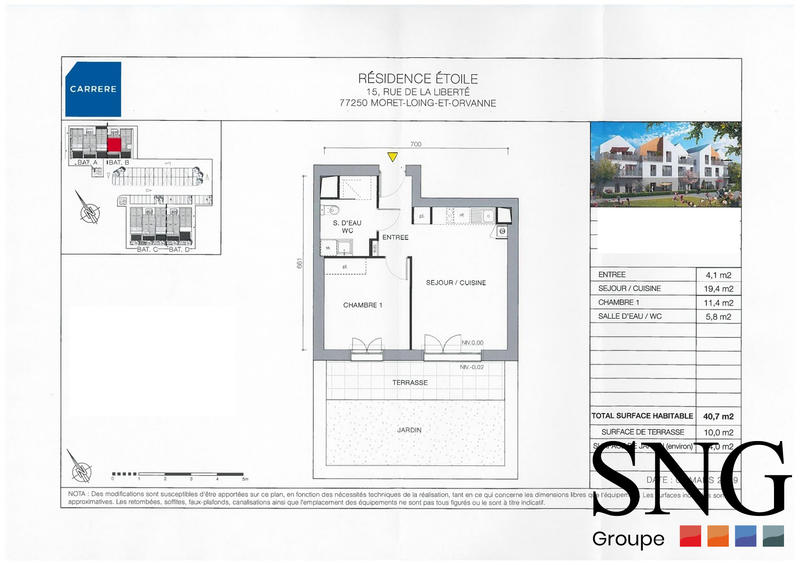 Appartement - 41 m² - 2 pièces