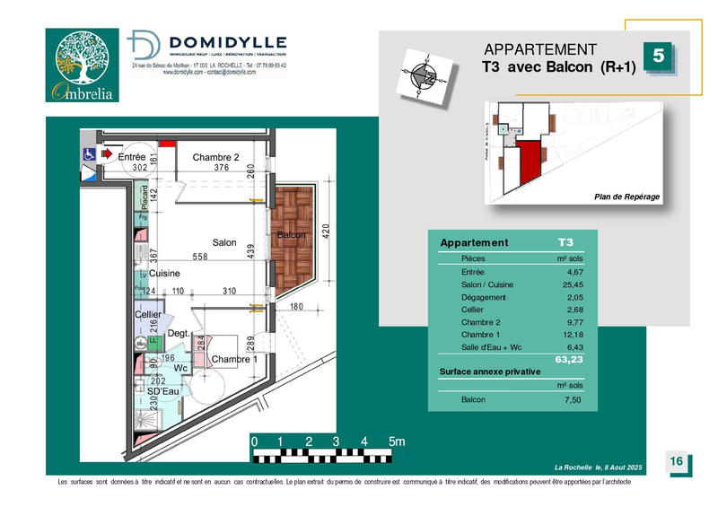 Appartement - 63 m² - 3 pièces
