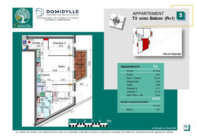 Appartement - 63 m² - 3 pièces