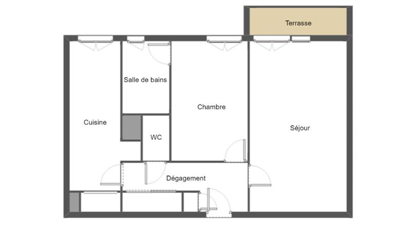 Appartement - 48 m² - 2 pièces