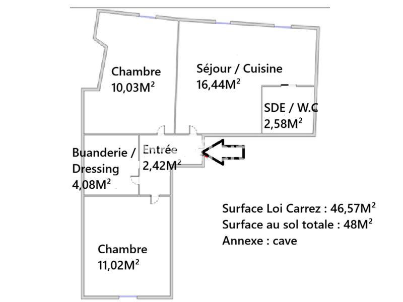 Appartement - 48 m² - 3 pièces